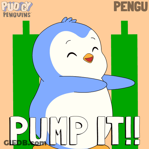A Cartoon Of A Penguin With The Words Pump It Below It GIF