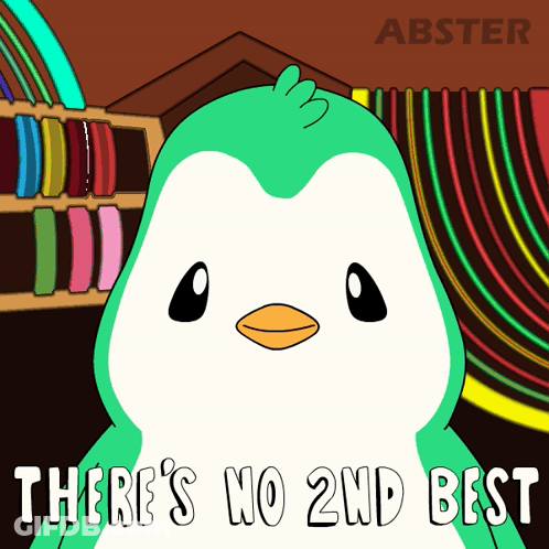 A Cartoon Of A Penguin With The Words There 'S No 2Nd Best GIF