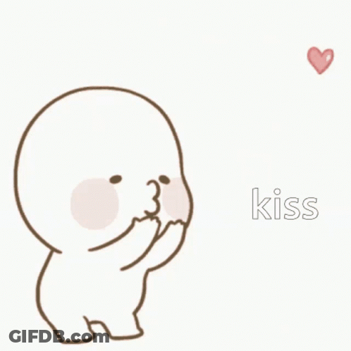 A Cartoon Of A Person Blowing A Kiss With Hearts Coming Out Of Their Mouth GIF