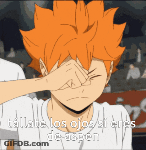 A Cartoon Of A Person Covering Their Eyes With Their Hand And The Words Tallate Los Ojos Si Eres De Aspen GIF