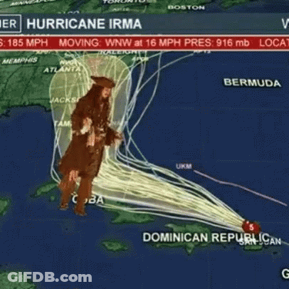 A Cartoon Of A Person Flying Through The Air With A Hurricane In The Background GIF