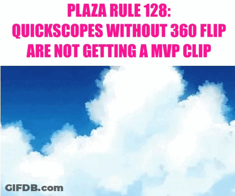 A Cartoon Of A Person Flying Through The Air With The Words Plaza Rule 128 GIF