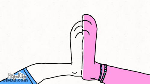 A Cartoon Of A Person Giving A Thumbs Up With Their Feet . GIF