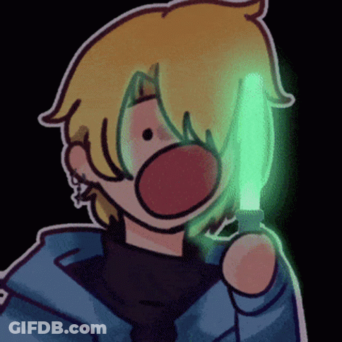 A Cartoon Of A Person Holding A Green Light GIF