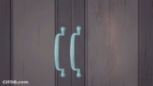 A Cartoon Of A Person Holding A Handle On A Door GIF