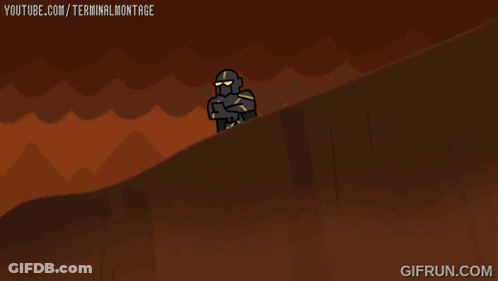 A Cartoon Of A Person Holding A Piece Of Paper With The Words Youtube.com/terminalmontage On It GIF