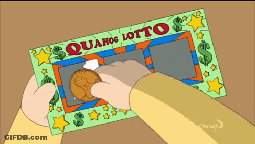 A Cartoon Of A Person Holding A Quahog Lotto Card GIF