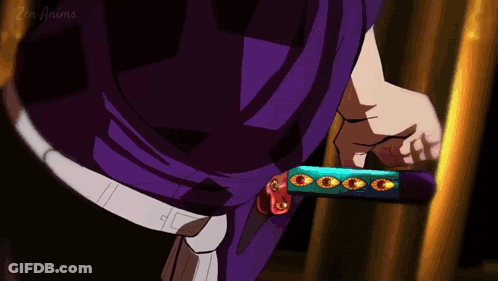 A Cartoon Of A Person Holding A Sword That Says Zen Anime On The Bottom Left GIF