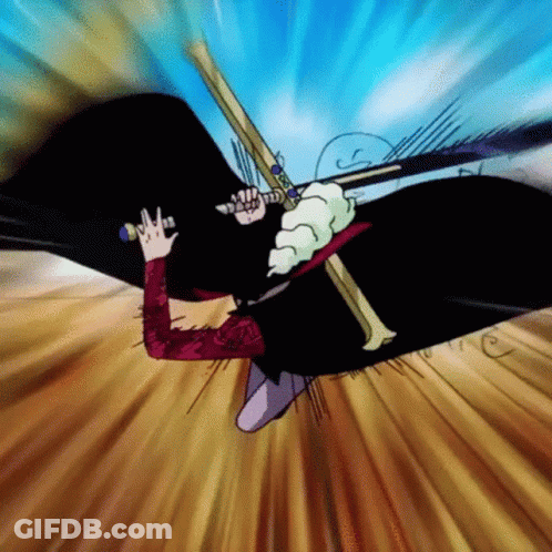 A Cartoon Of A Person Holding A Sword With The Letter I On It GIF