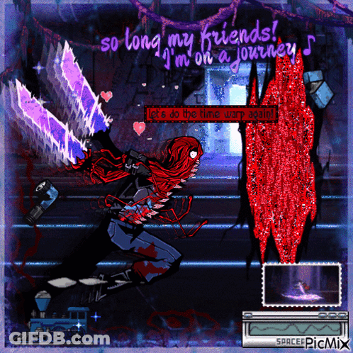 A Cartoon Of A Person Holding A Sword With The Words So Long My Friends GIF