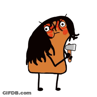 A Cartoon Of A Person Holding An Axe GIF