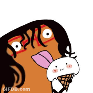 A Cartoon Of A Person Holding An Ice Cream Cone GIF