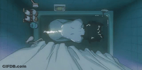A Cartoon Of A Person Laying In A Bathtub With A White Curtain GIF
