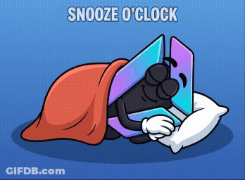 A Cartoon Of A Person Laying In Bed With A Laptop And The Words Snooze O ' Clock Above It GIF