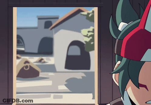 A Cartoon Of A Person Looking Out Of A Window GIF