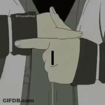 A Cartoon Of A Person Making A Gun Gesture With Their Finger GIF