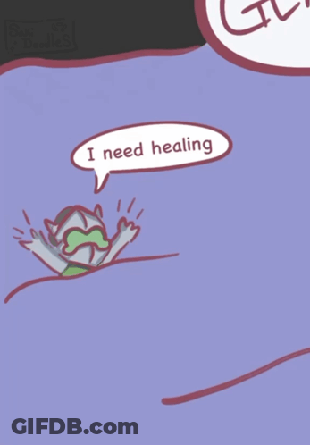 A Cartoon Of A Person Saying " I Need Healing " GIF