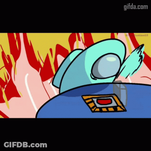 A Cartoon Of A Person Sitting At A Table With The Letter D On The Table GIF