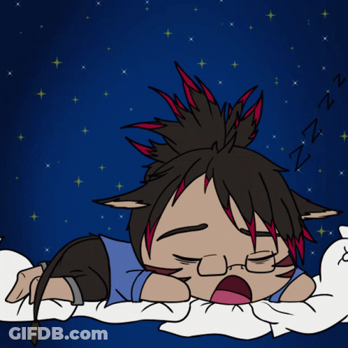 A Cartoon Of A Person Sleeping With The Letters N And Z Visible GIF