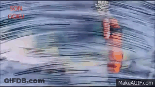 A Cartoon Of A Person Spinning In The Air With The Words Son Gohan On The Bottom . GIF