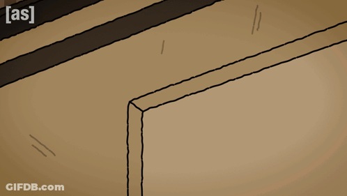 A Cartoon Of A Person Standing On A Set Of Stairs With The Words [ As ] Below Them GIF
