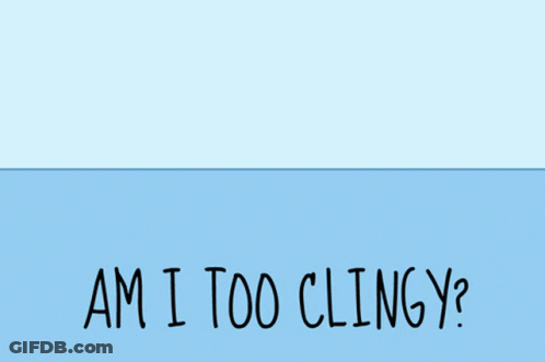 A Cartoon Of A Person Walking With A Penguin And The Words Am I Too Clingy Below It GIF