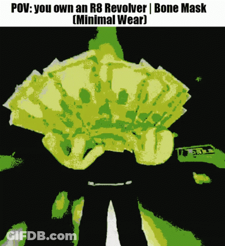 A Cartoon Of A Person Wearing A Bone Mask GIF