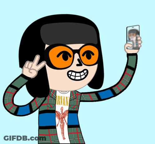 A Cartoon Of A Person Wearing A Nirvana Shirt GIF