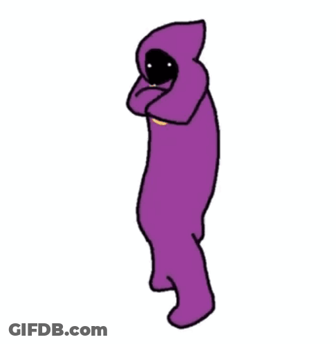 A Cartoon Of A Person Wearing A Purple Robe With A Gold Chain Around Their Neck . GIF