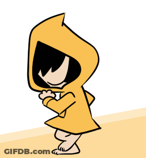 A Cartoon Of A Person Wearing A Yellow Raincoat GIF
