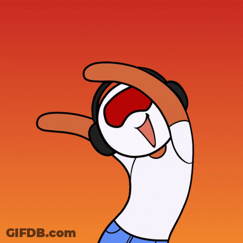 A Cartoon Of A Person Wearing Headphones And Making A Funny Face GIF