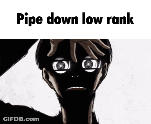 A Cartoon Of A Person With A Hand On Their Head And The Words Pipe Down Low Rank GIF