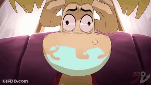 A Cartoon Of A Person With A Mask On Their Face With The Letter O In The Corner GIF