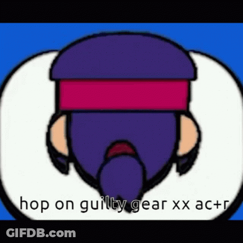 A Cartoon Of A Person With A Purple Hat And A Red Band Around Their Eyes . GIF