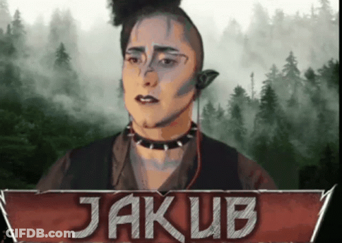 A Cartoon Of A Person With The Name Jakub On The Bottom GIF