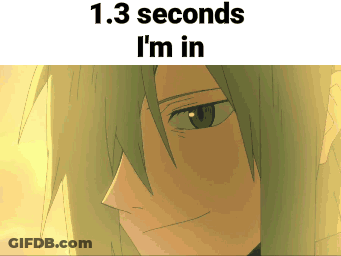 A Cartoon Of A Person With The Words 1.3 Seconds I 'M In GIF