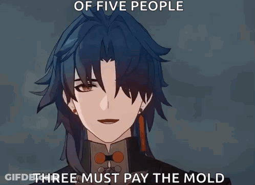 A Cartoon Of A Person With The Words Of Five People Three Must Pay The Mold GIF