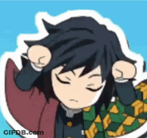 A Cartoon Of A Person With Their Eyes Closed And A Fist In The Air . GIF