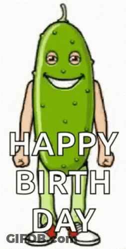 A Cartoon Of A Pickle With Arms And Legs And A Smiling Face . GIF