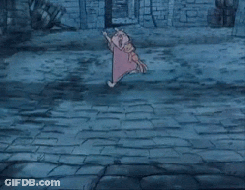 A Cartoon Of A Pig Holding A Teddy Bear With The Words Wait For Me Below It GIF