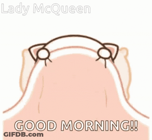 A Cartoon Of A Pig Laying In Bed With The Words Good Morning Below It GIF