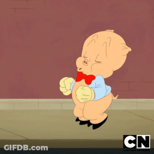 A Cartoon Of A Pig With A Cn Logo On The Bottom Right GIF