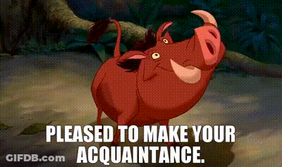 A Cartoon Of A Pig With The Words `` Pleased To Make Your Acquaintance . '' GIF