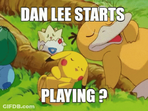 A Cartoon Of A Pikachu And A Duck With The Words Dan Lee Starts Playing Below Them GIF