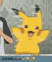 Pikachu With Tongue Out Held By Man GIF