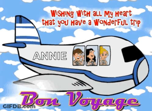 A Cartoon Of A Plane With Annie On The Side GIF