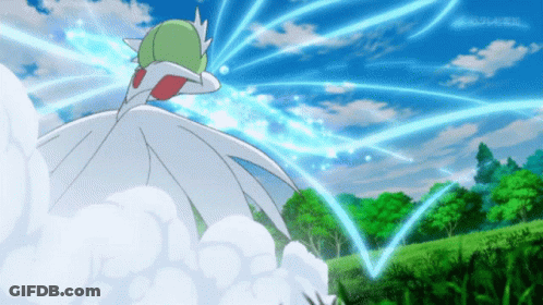 A Cartoon Of A Pokemon With A Blue Sky In The Background And The Word Display On The Bottom Right GIF