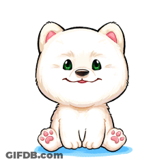 A Cartoon Of A Polar Bear Laughing With The Words " Hahaha " Behind It GIF