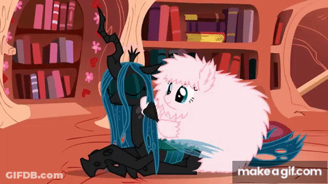 A Cartoon Of A Pony Laying On Another Pony With Make A Gif.com In The Bottom Right Corner GIF