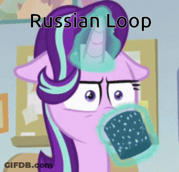 A Cartoon Of A Pony With The Words Russian Loop Above It GIF